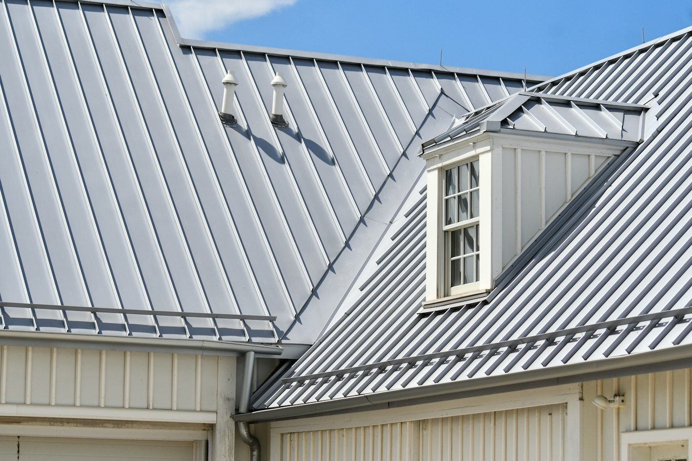 Standing seam zinc roof with a dormer window